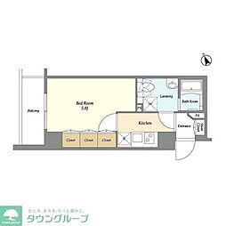 小田急小田原線 代々木八幡駅 徒歩9分の賃貸マンション 4階1Kの間取り