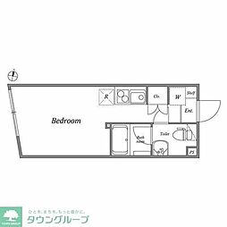 京王井の頭線 明大前駅 徒歩5分の賃貸マンション 4階ワンルームの間取り