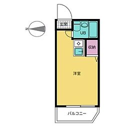 小田急小田原線 祖師ヶ谷大蔵駅 徒歩8分の賃貸マンション 3階ワンルームの間取り