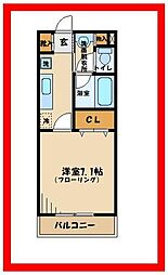 京王線 府中駅 徒歩10分の賃貸マンション 1階1Kの間取り