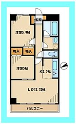 REARCOMFORT 2LDKの間取図画像