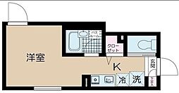 ラフィネ芦花公園A ワンルームの間取図画像