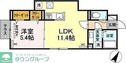 ルリアン給田 1LDKの間取図画像