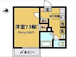 フローラ桜上水 1Kの間取図画像