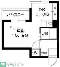 ロイヤルパレス 1DKの間取図画像