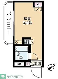 レジデンス明大前 1Kの間取図画像