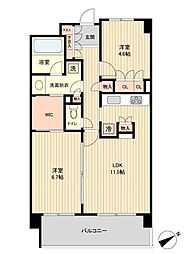 HF若林公園レジデンス 2LDKの間取図画像