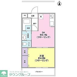 ガーデンハイツ 1DKの間取図画像