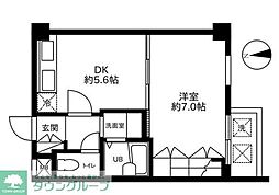 ハビタット東小金井 1DKの間取図画像