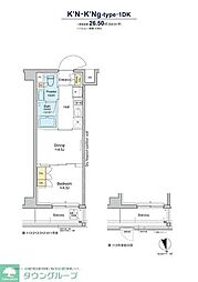 RESIDENCEKLENJI 1DKの間取図画像