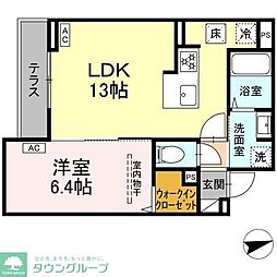 セレスティア祖師谷 1LDKの間取図画像