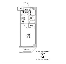 ラクラス荻窪 1Kの間取図画像