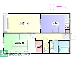メープル・アイ 2DKの間取図画像