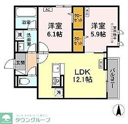 D-PRECIOUS深大寺東町 2LDKの間取図画像