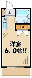エクレール仙川Pt2 ワンルームの間取図画像