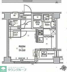 ラフィネール 1Kの間取図画像