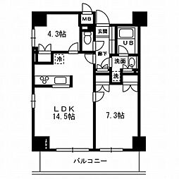 レジディア杉並方南町 2LDKの間取図画像