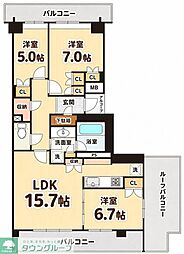 パークホームズ千歳烏山ヴィステージ 3LDKの間取図画像