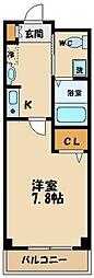 アンビックスつつじヶ丘A棟 1Kの間取図画像