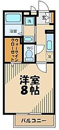 ラシーヌ中原 1Kの間取図画像