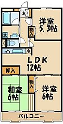 コーボック国領 3LDKの間取図画像