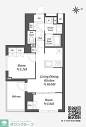 杉並区荻窪2丁目マンション 2LDKの間取図画像