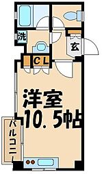メイプル南烏山 ワンルームの間取図画像