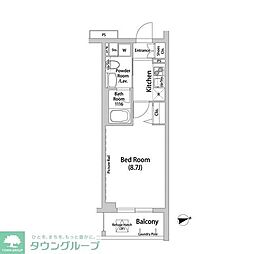 ヒューリックレジデンス調布柴崎 1Kの間取図画像