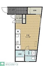 リーフテラス仙川 ワンルームの間取図画像
