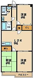 ベルジュール・オーシャン 3DKの間取図画像