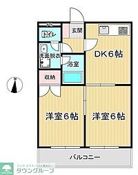 フォルテ 2DKの間取図画像
