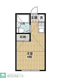 つつじヶ丘レジデンス 1Kの間取図画像