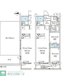 テラス杉並方南町 2LDKの間取図画像
