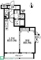 RESIDIA笹塚 1LDKの間取図画像
