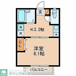 メゾンランジュ・H 1Kの間取図画像