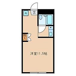 コーポラス松原 ワンルームの間取図画像