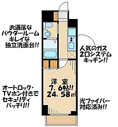プラウドフラット仙川2 1Kの間取図画像