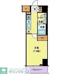 ジェノヴィア目黒南グリーンヴェール 2階1Kの間取り