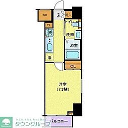 ジェノヴィア目黒南グリーンヴェール 1Kの間取図画像