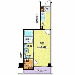 クレヴィスタ西馬込 4階1Kの間取り