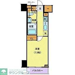 ジェノヴィア目黒南グリーンヴェール 5階1Kの間取り