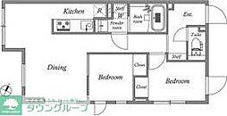 GRAN PASEO碑文谷North 2階2DKの間取り