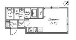 LEGALAND都立大学II 3階ワンルームの間取り