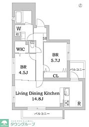 ＧｒａｎＤｕｏ田園調布III 1階2LDKの間取り