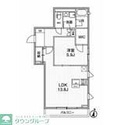 リテラス目黒三丁目 1階1LDKの間取り