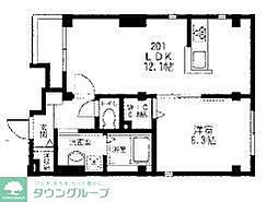 東急大井町線 北千束駅 徒歩2分の賃貸マンション 1階1LDKの間取り