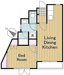 テラ・ホームズ旗の台 3階1LDKの間取り