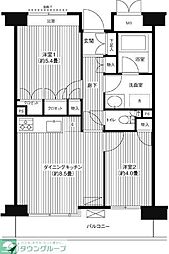 ステラメゾン武蔵小山 5階2DKの間取り