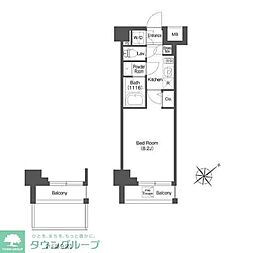 ＡＩＦＬＡＴ中目黒 2階1Kの間取り
