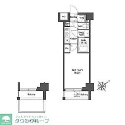ＡＩＦＬＡＴ中目黒 3階1Kの間取り
